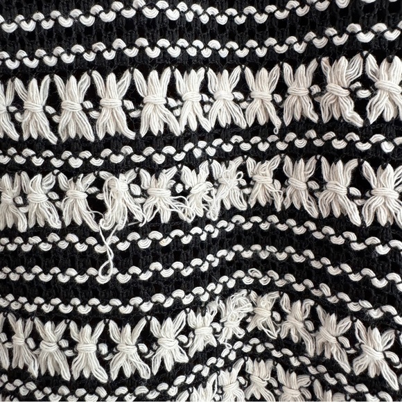 J. Crew Black and Cream Striped Crochet Midi Dress - XXS - Picture 4 of 12